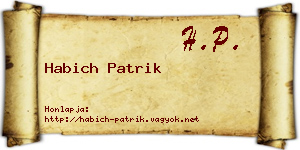 Habich Patrik névjegykártya